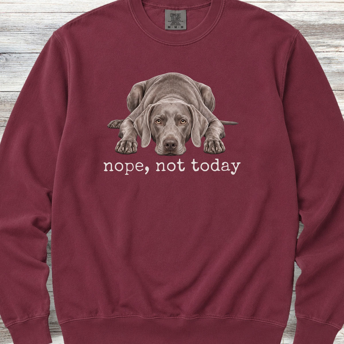 Weimaraner Nope Sweatshirt - Crimson