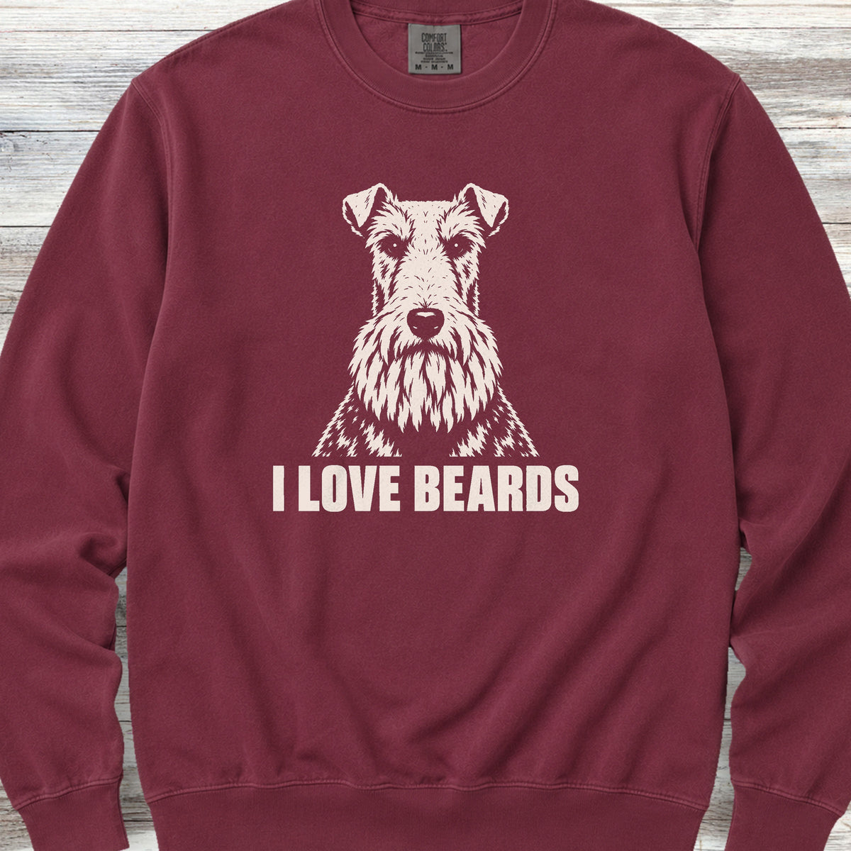 Wire Fox Terrier I Love Beards Sweatshirt - Crimson
