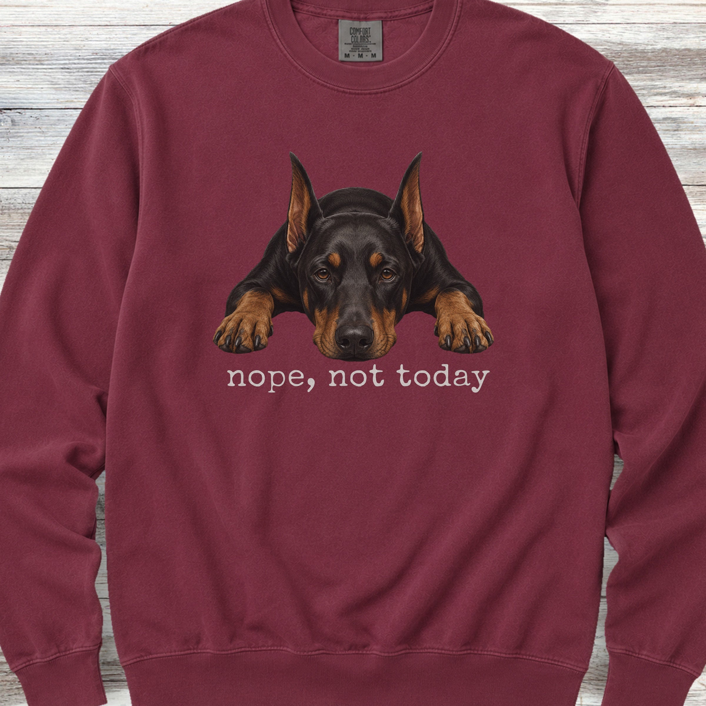 Doberman Nope Sweatshirt - Crimson