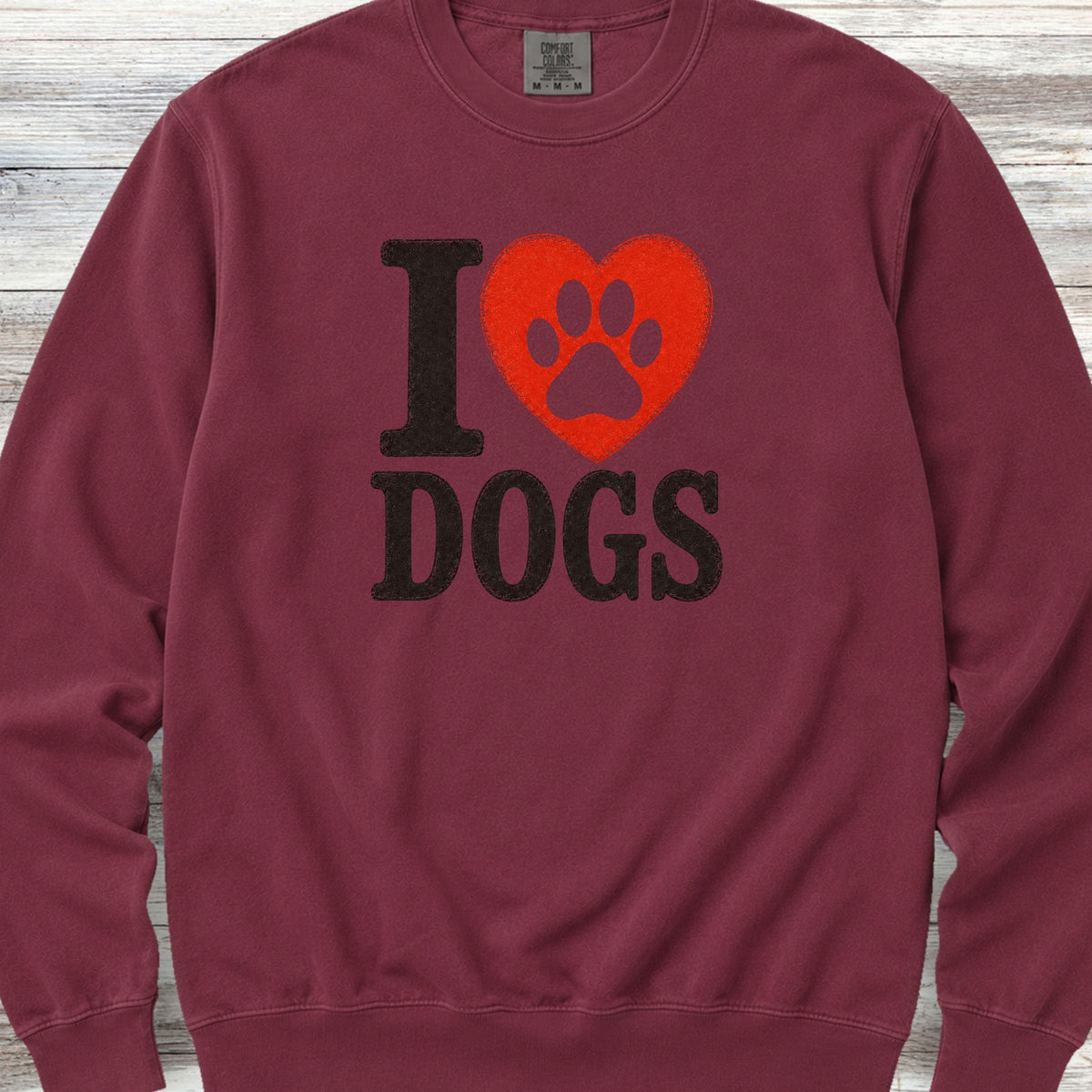 I Heart Dogs Sweatshirt - Crimson