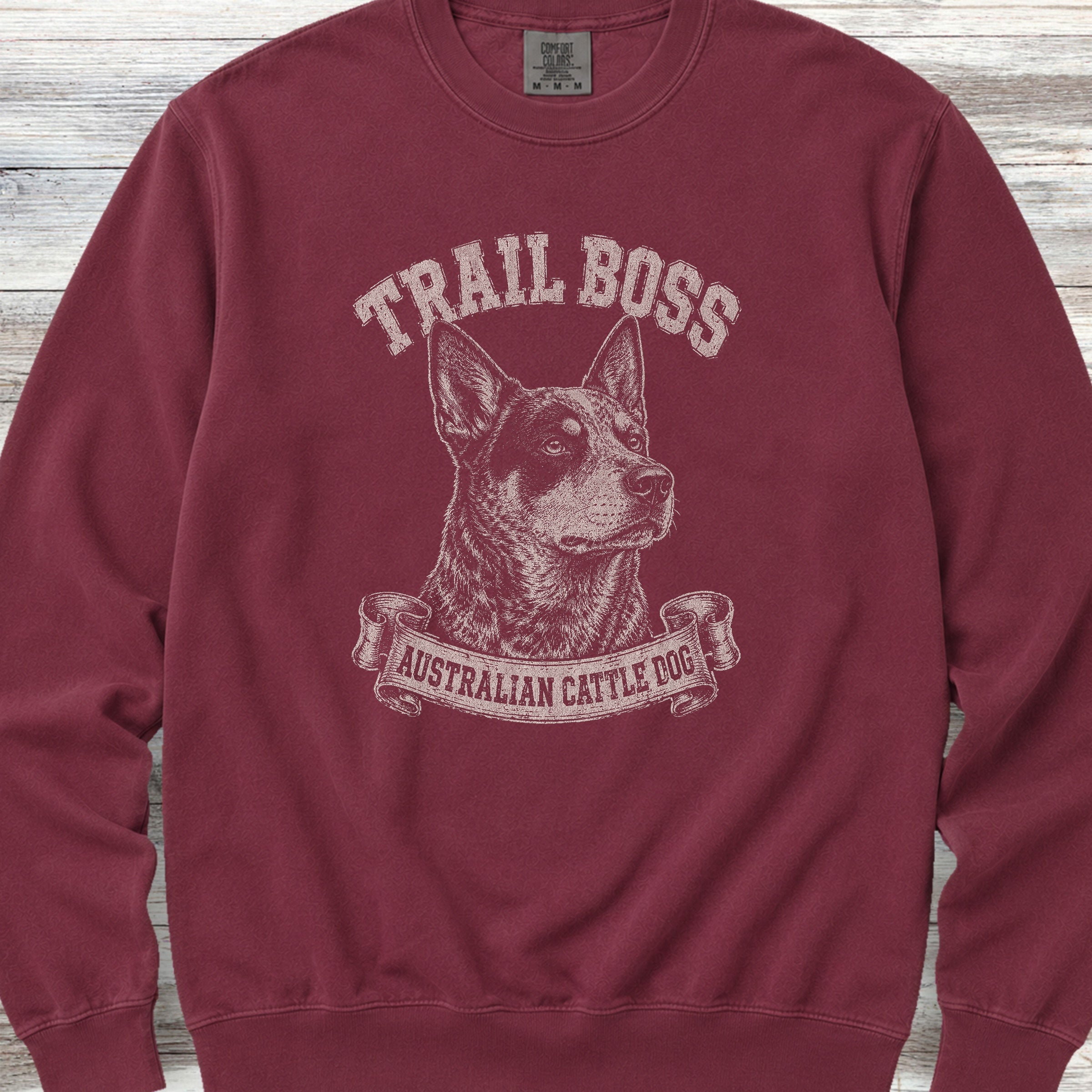 Australian Cattle Dog Trail Boss Sweatshirt - Crimson