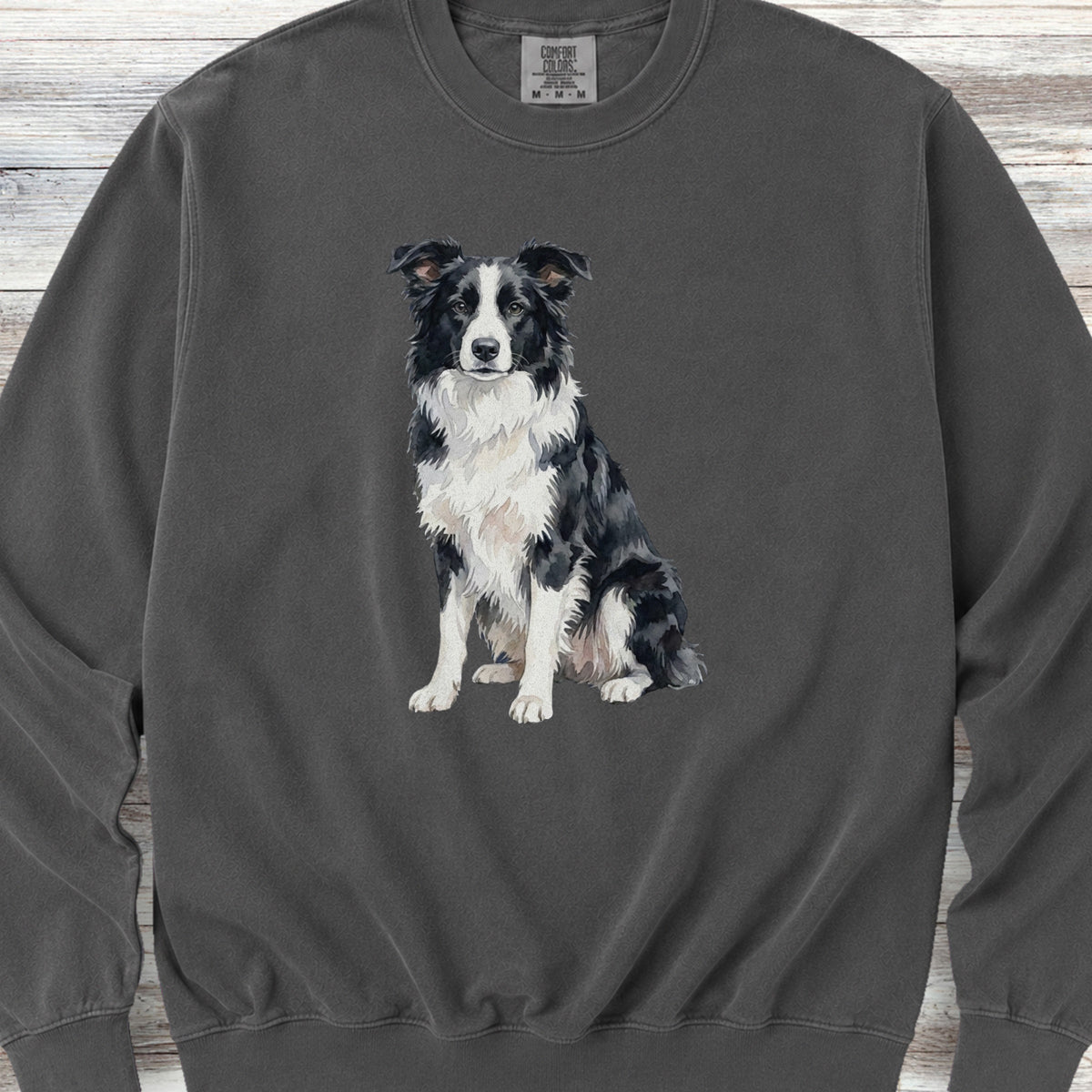 Border Collie Watercolor Sweatshirt - Pepper