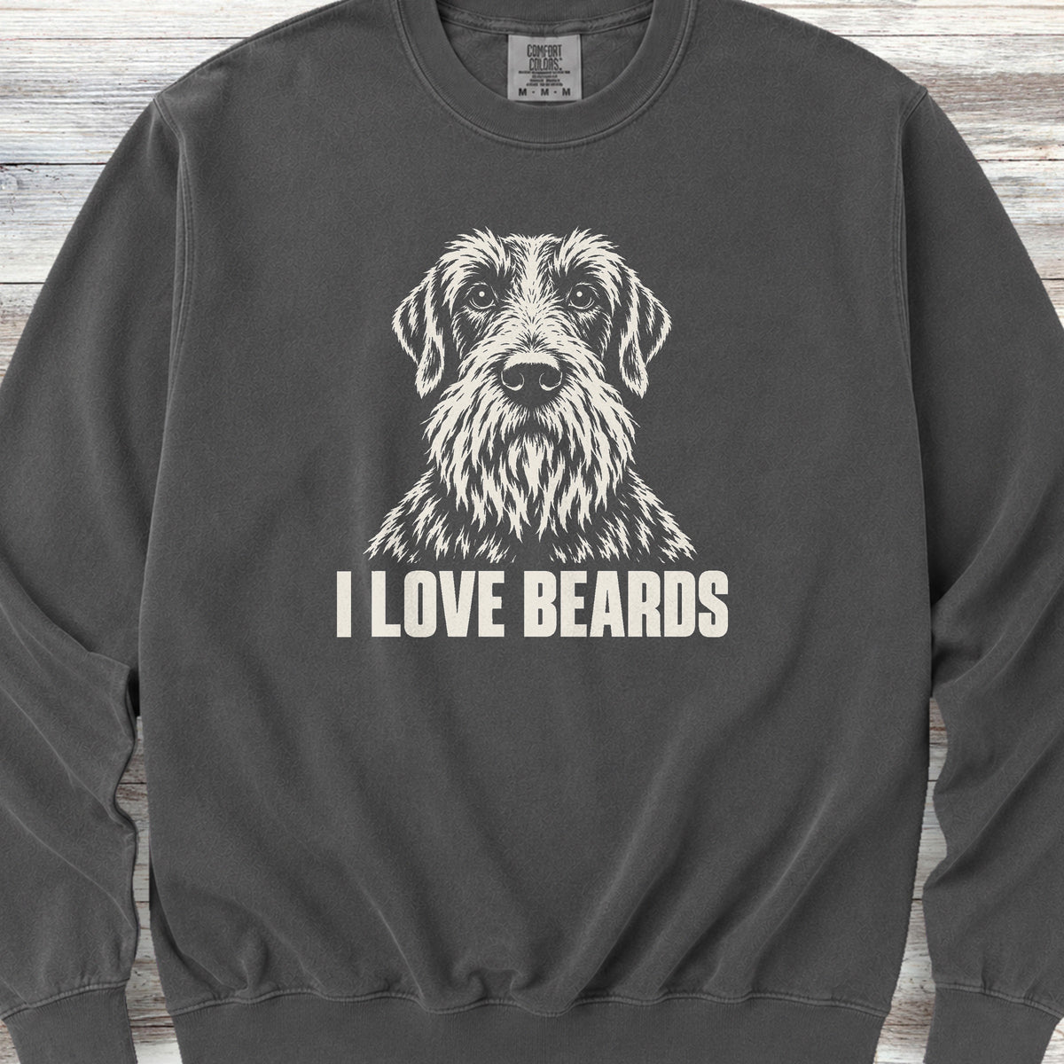 Wirehaired Pointing Griffon I Love Beards Sweatshirt - Pepper