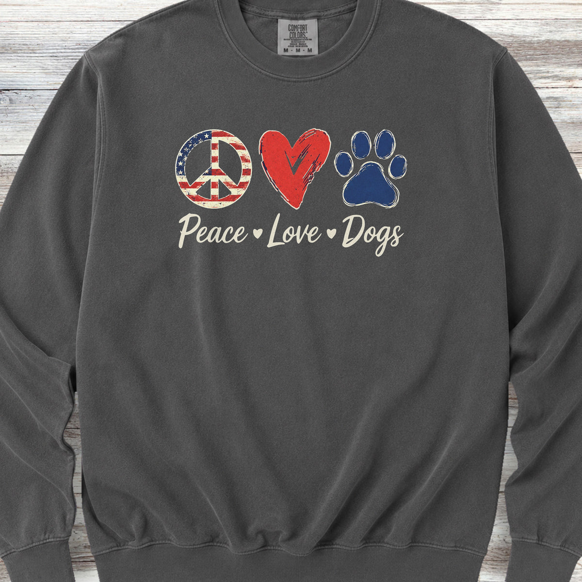 Peace Love Dogs USA Sweatshirt - Pepper