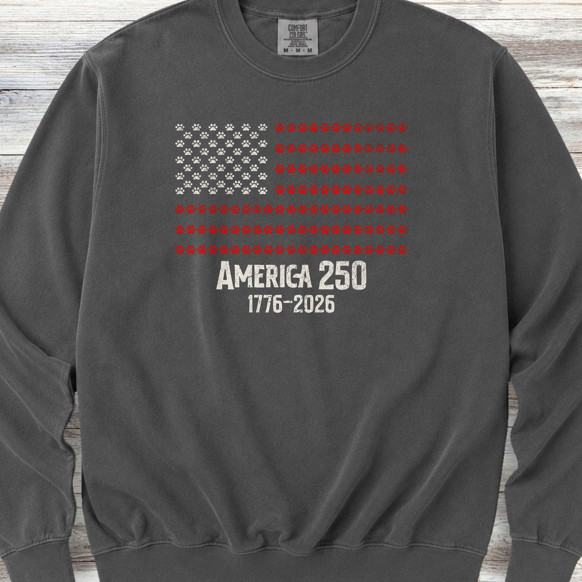 Vintage Red White & Paws 1776-2026 Sweatshirt - Pepper