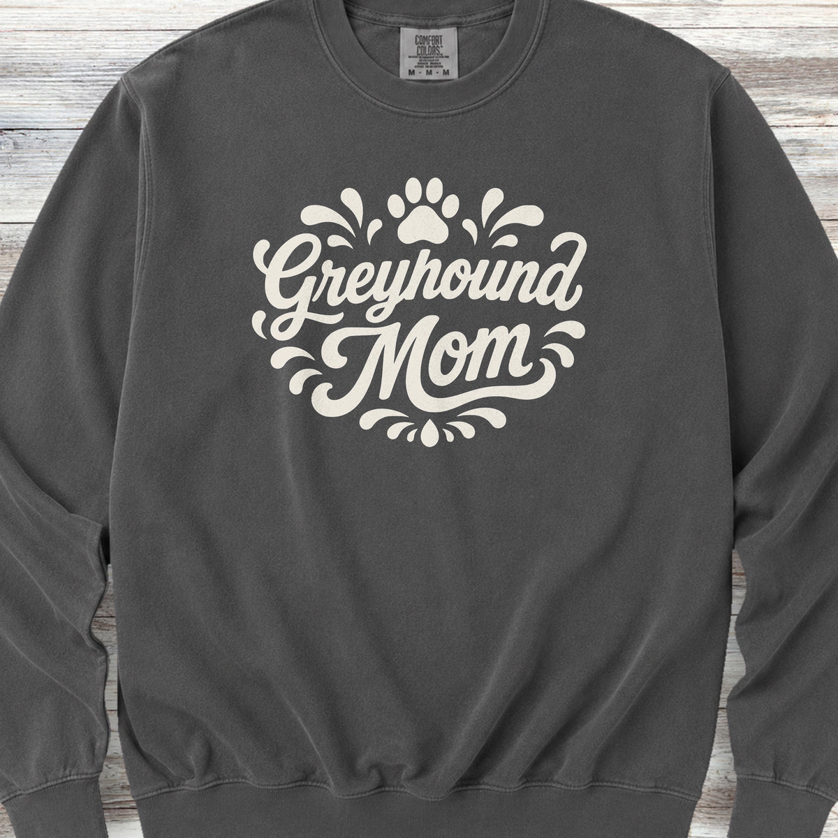 Greyhound Groovy Mom Sweatshirt - Pepper
