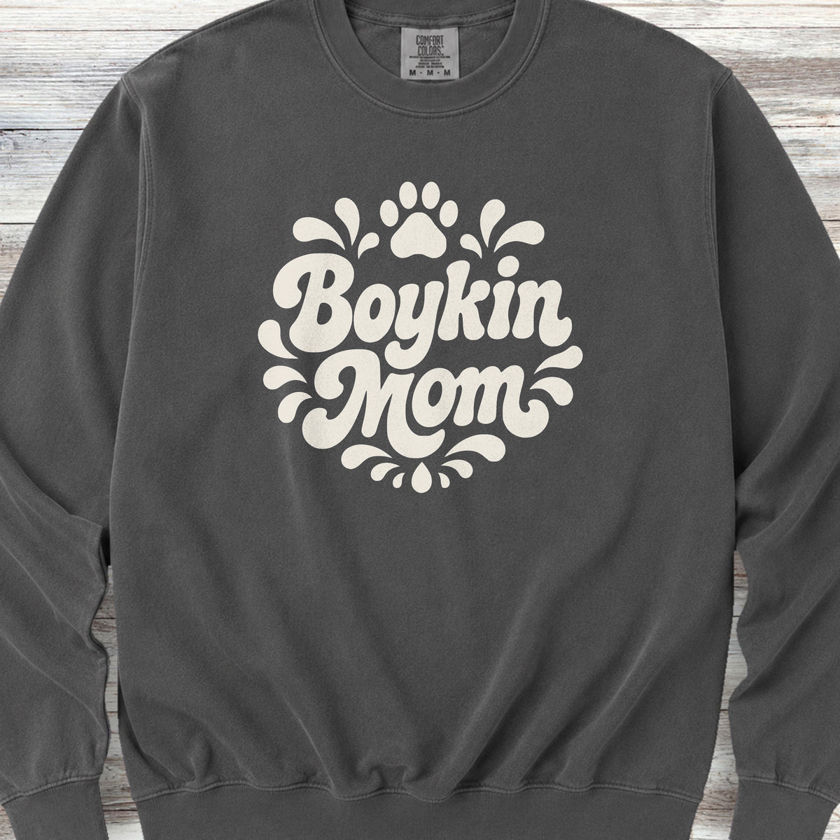 Boykin Spaniel Groovy Mom Sweatshirt - Pepper
