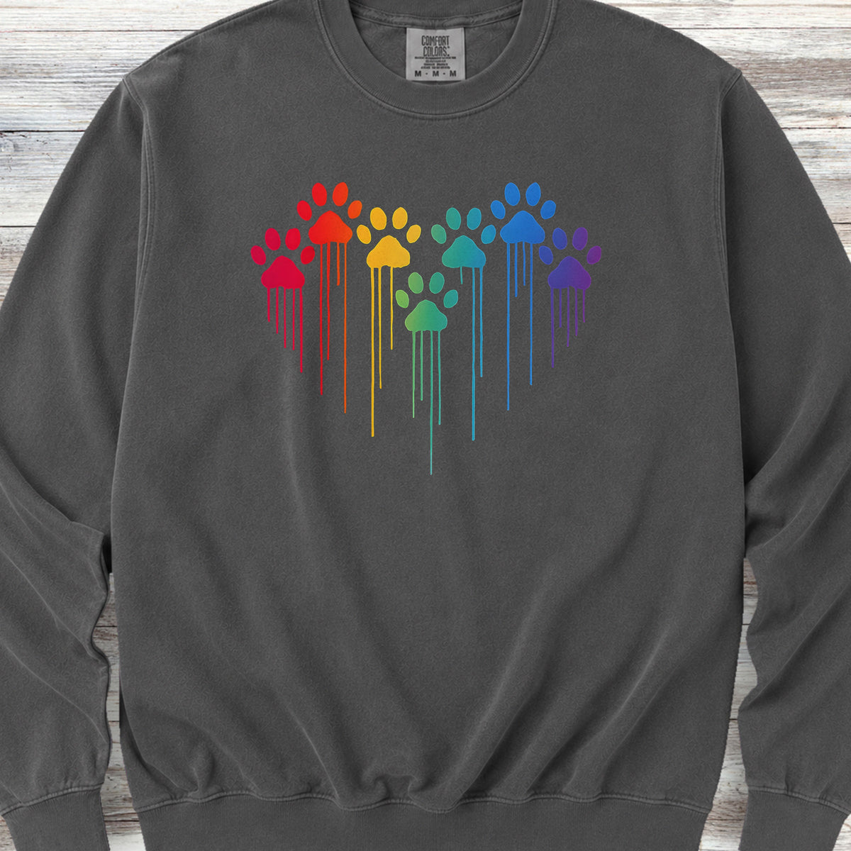 Rainbow Heart Prints Sweatshirt - Pepper