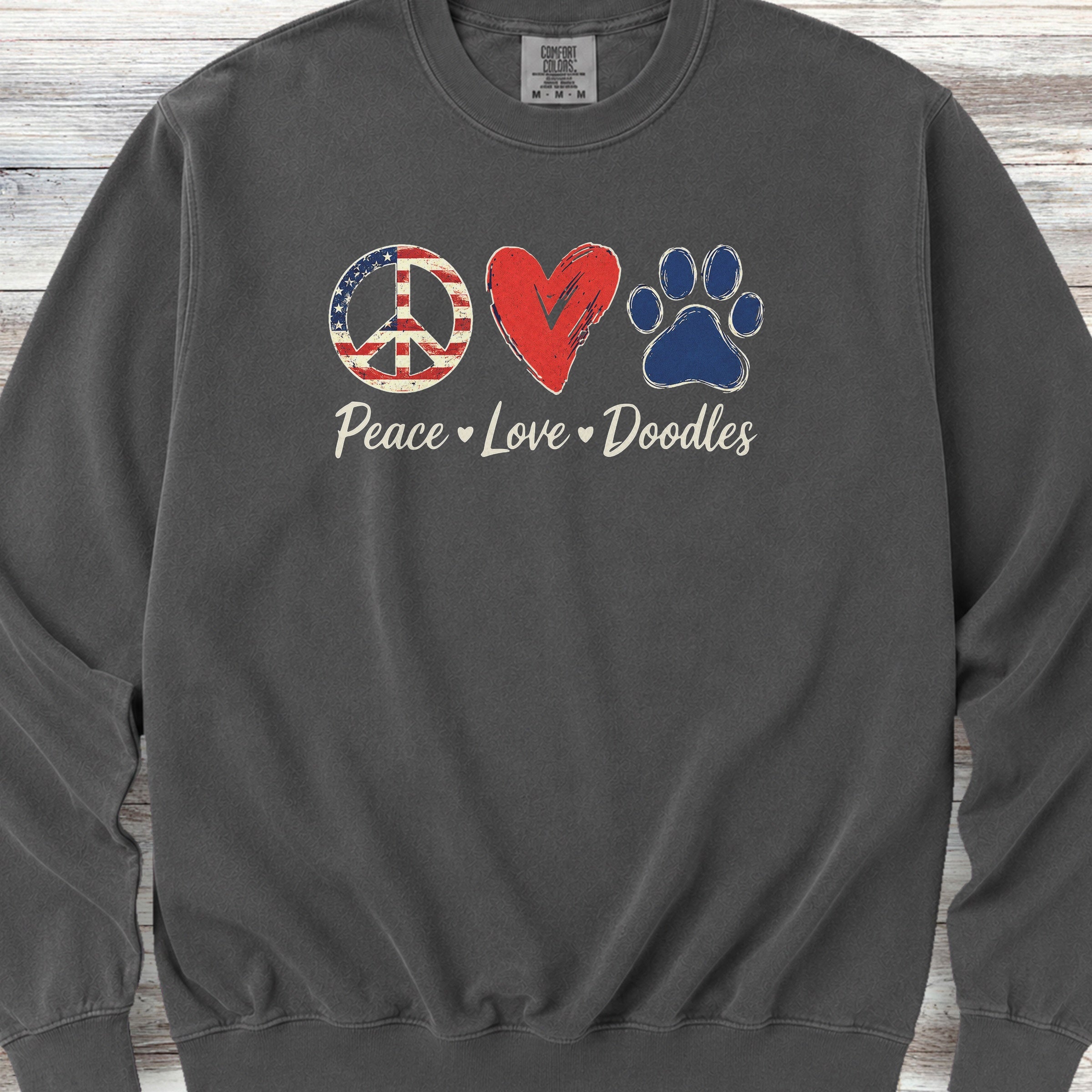 Peace Love Doodles USA Sweatshirt - Pepper