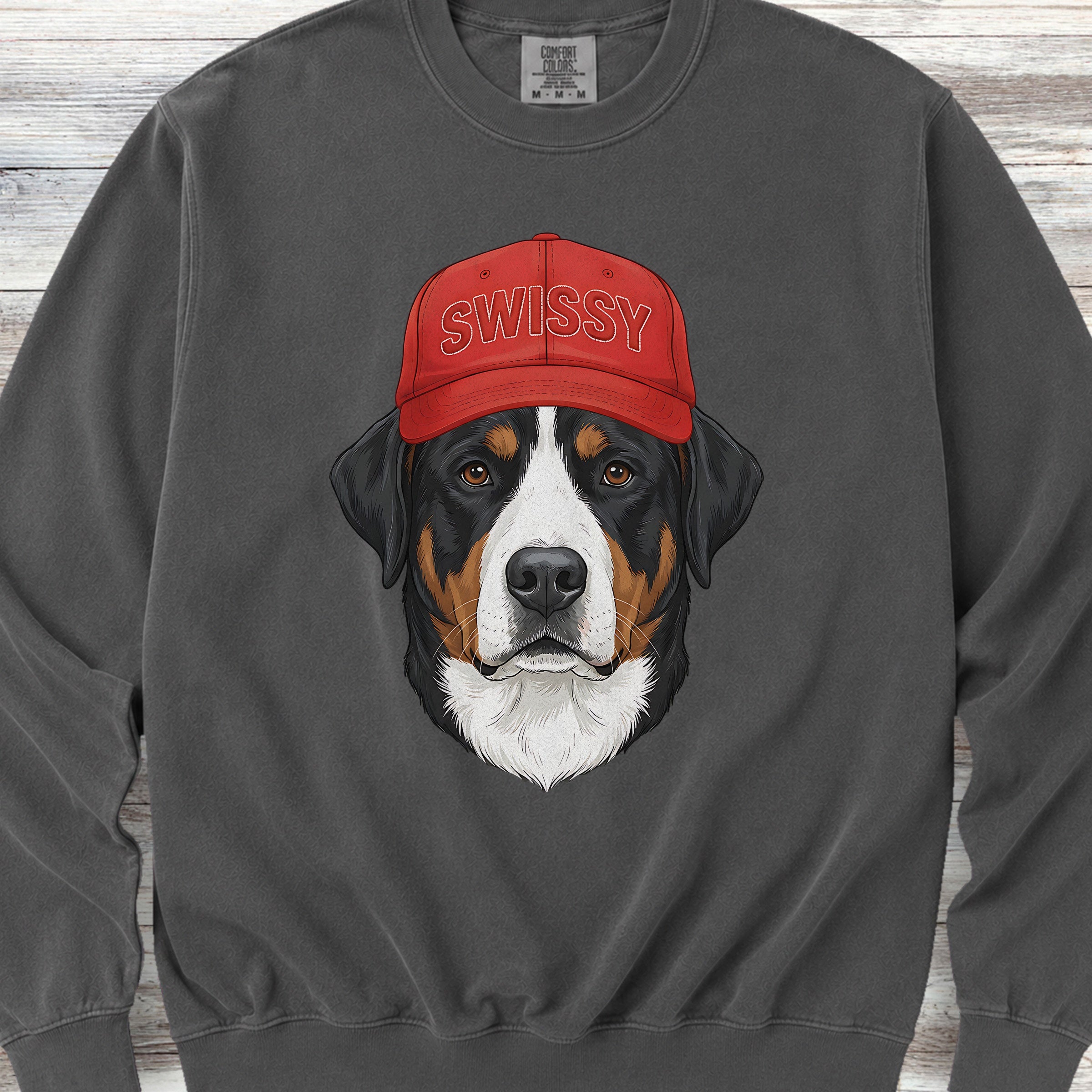 Swiss Mountain Dog Swissy Hat Sweatshirt - Pepper