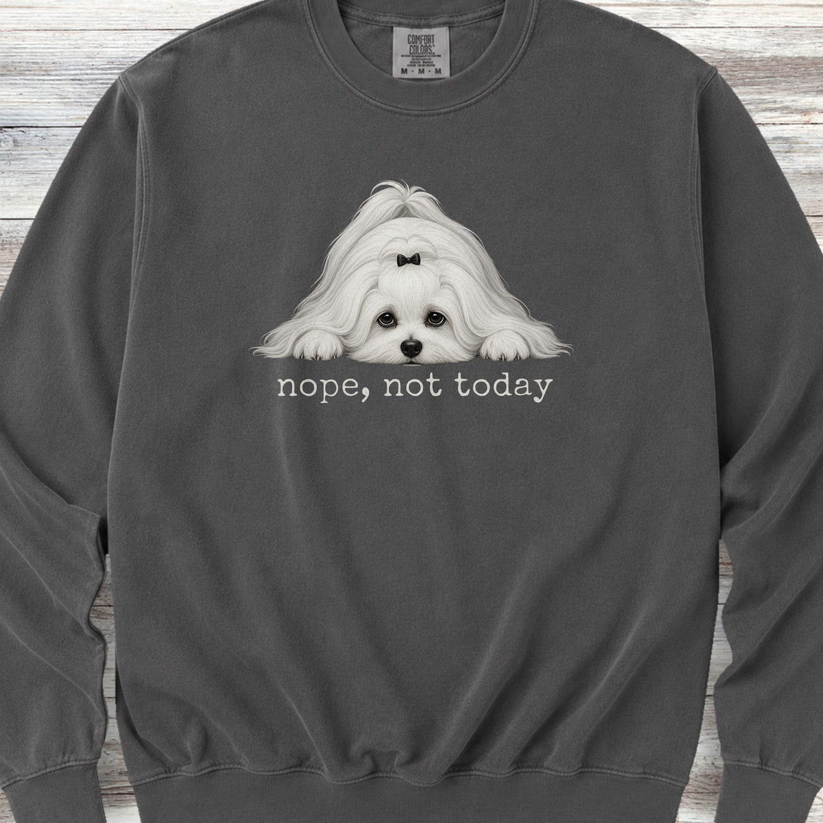 Maltese Nope Sweatshirt - Pepper