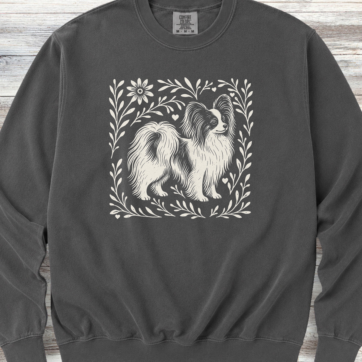 Papillon Linocut Sweatshirt - Pepper