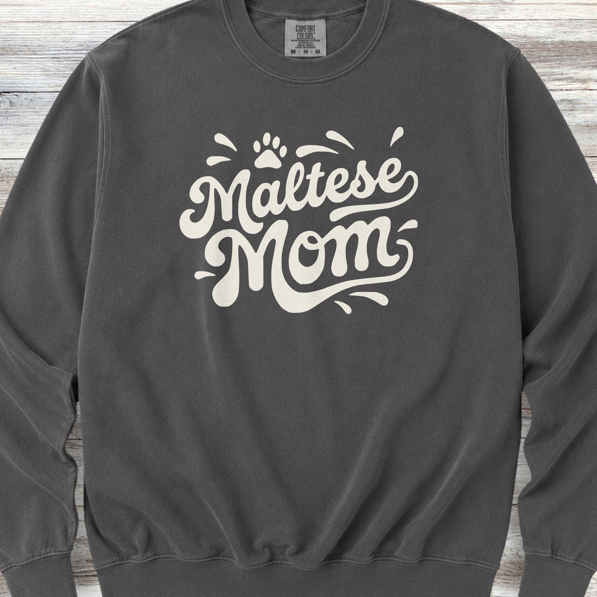 Maltese Groovy Mom Sweatshirt - Pepper