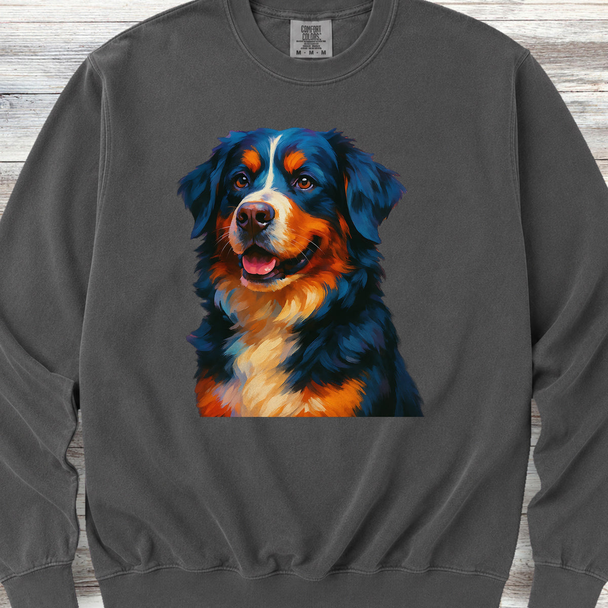 Bernese Mountain Dog Oil Painting Sweatshirt - Pepper