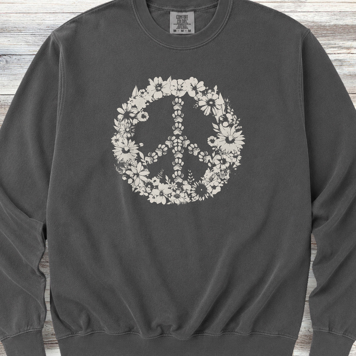 Vintage Floral Peace Sweatshirt - Pepper