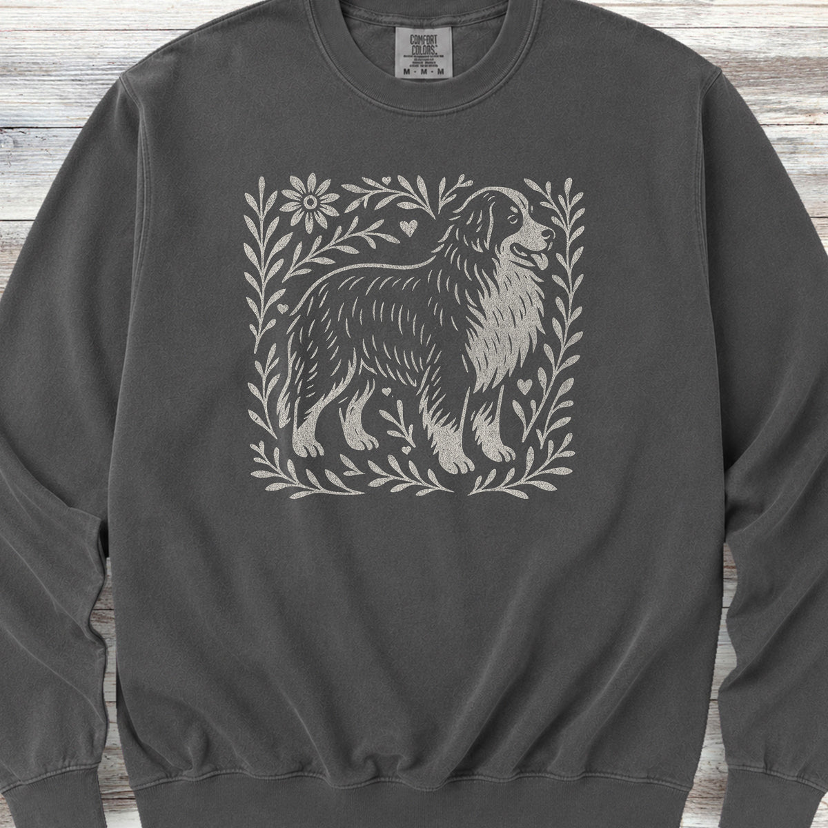 Bernese Mountain Dog Linocut Sweatshirt - Pepper