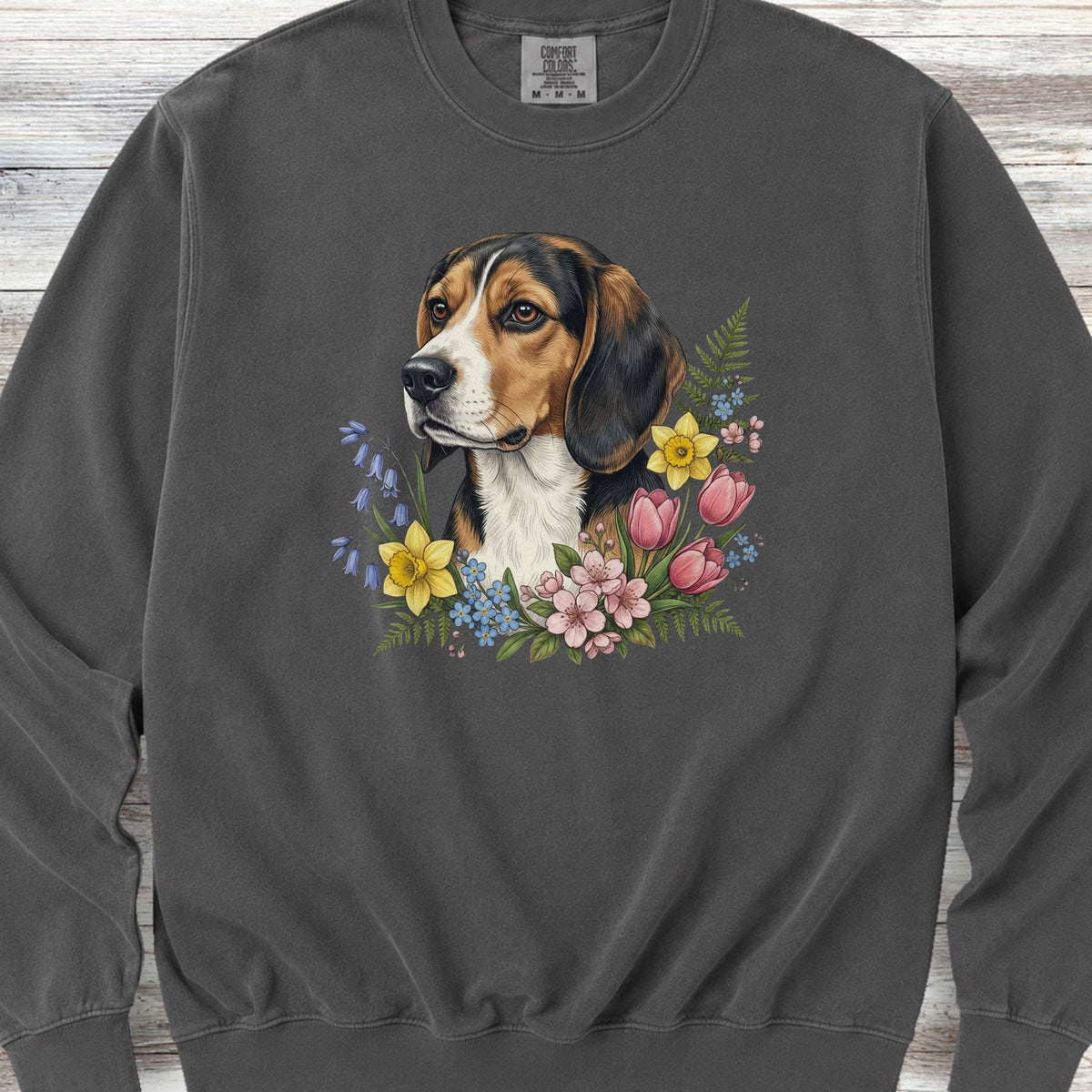 Beagle Spring Portrait Sweatshirt - Pepper