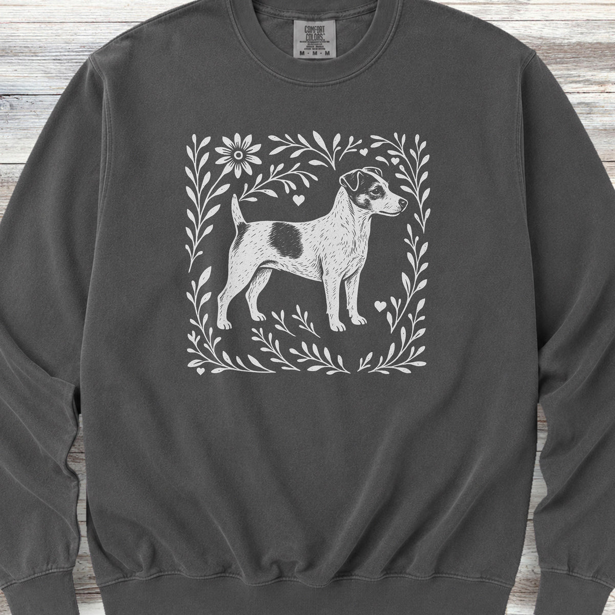 Jack Russell Linocut Sweatshirt - Pepper