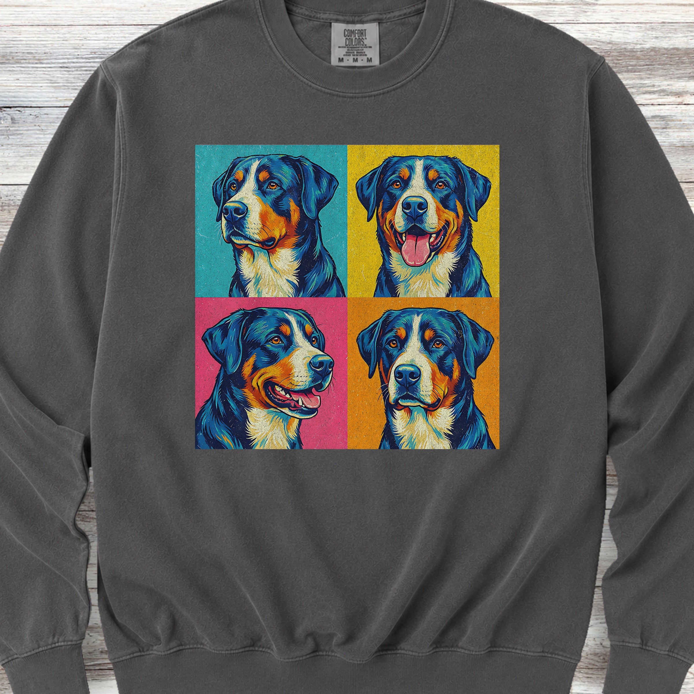 Swiss Mountain Dog Pop Art Sweatshirt - Pepper