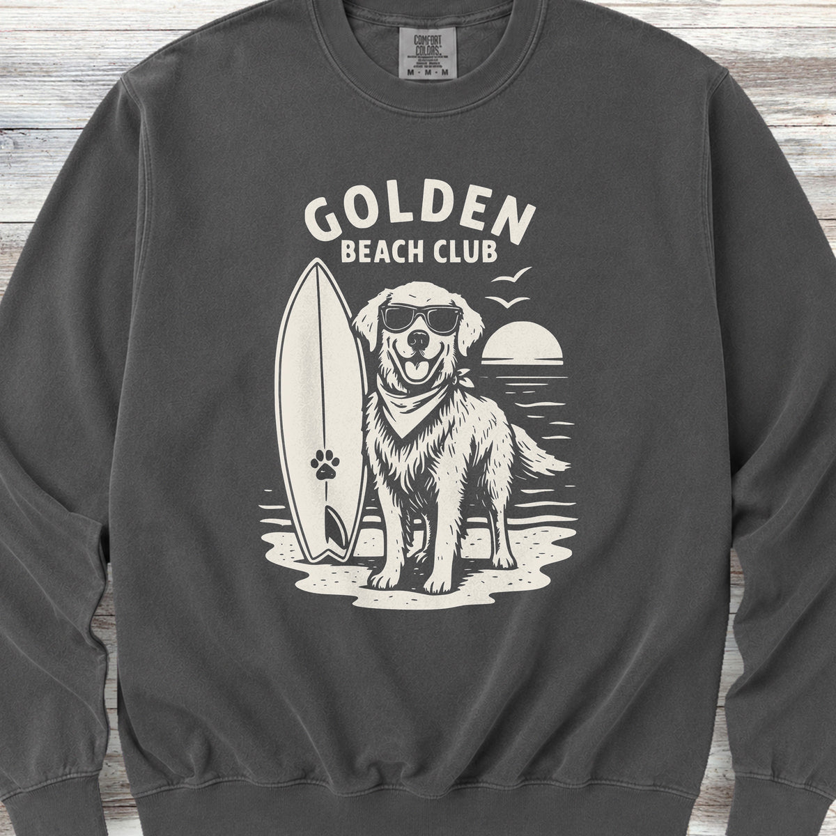 Golden Retriever Beach Club Sweatshirt - Pepper
