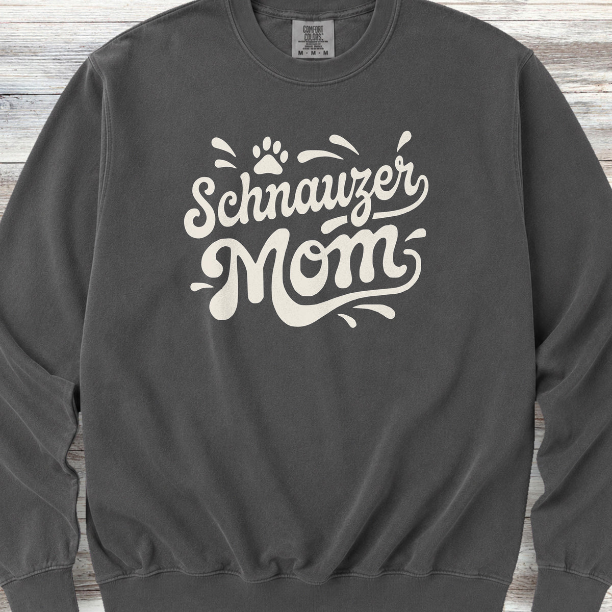 Schnauzer Groovy Mom Sweatshirt - Pepper