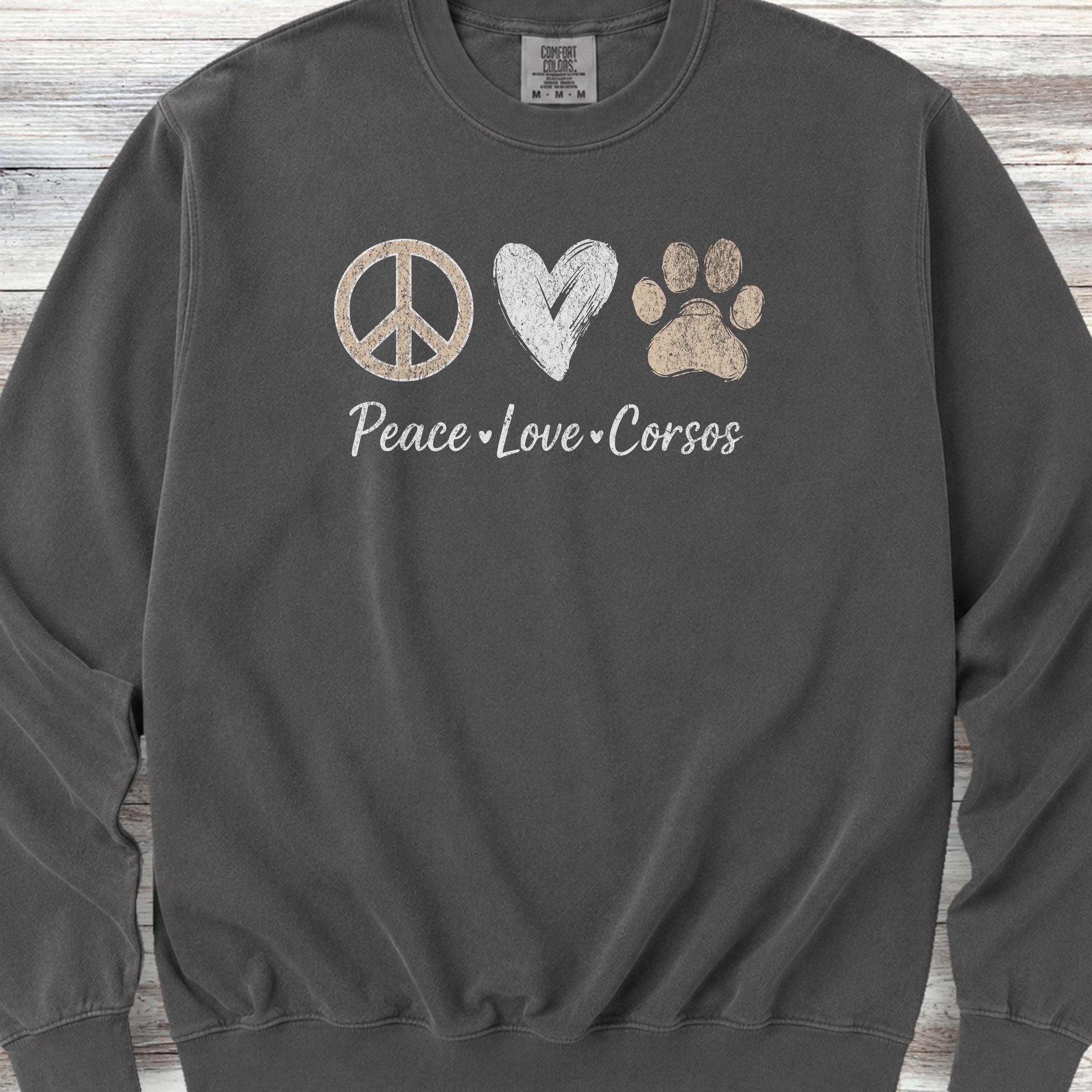 Cane Corso Peace Sweatshirt - Pepper