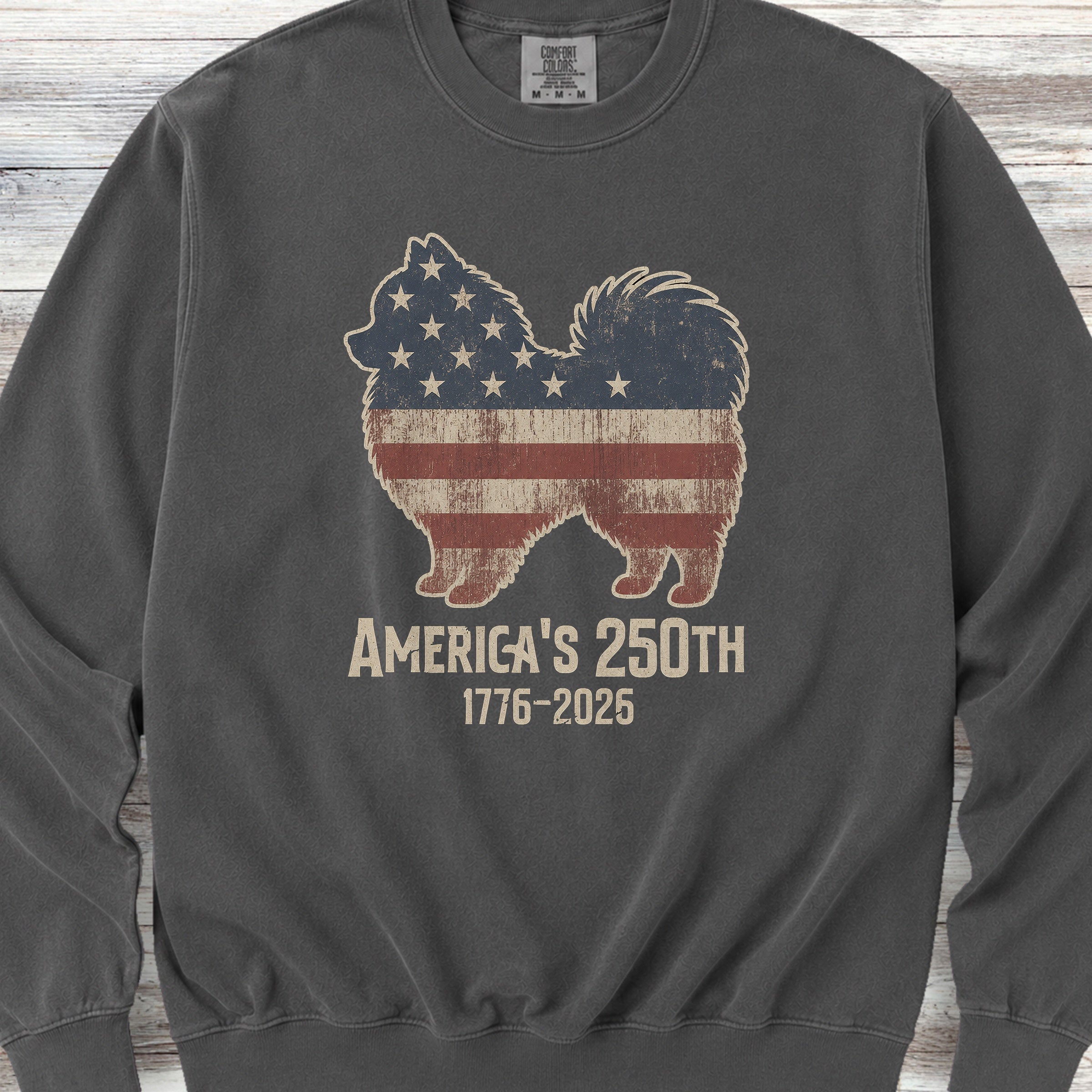 Pomeranian Vintage USA Sweatshirt - Pepper