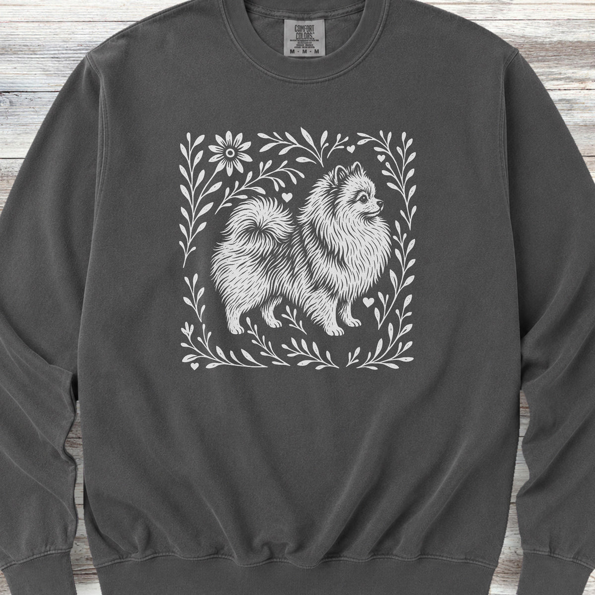 Pomeranian Linocut Sweatshirt - Pepper