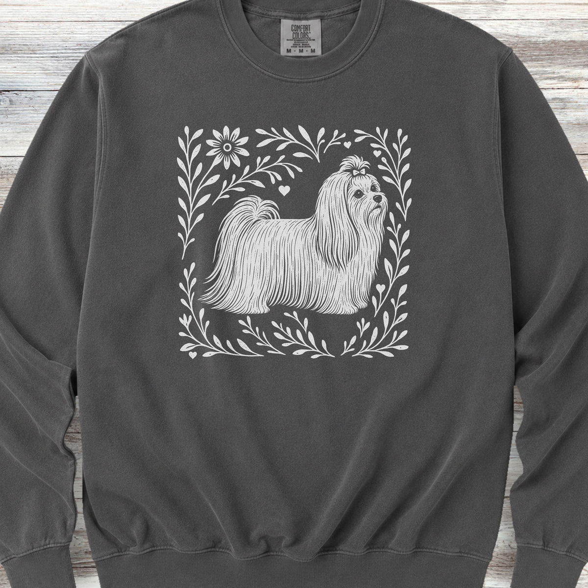 Maltese Linocut Sweatshirt - Pepper