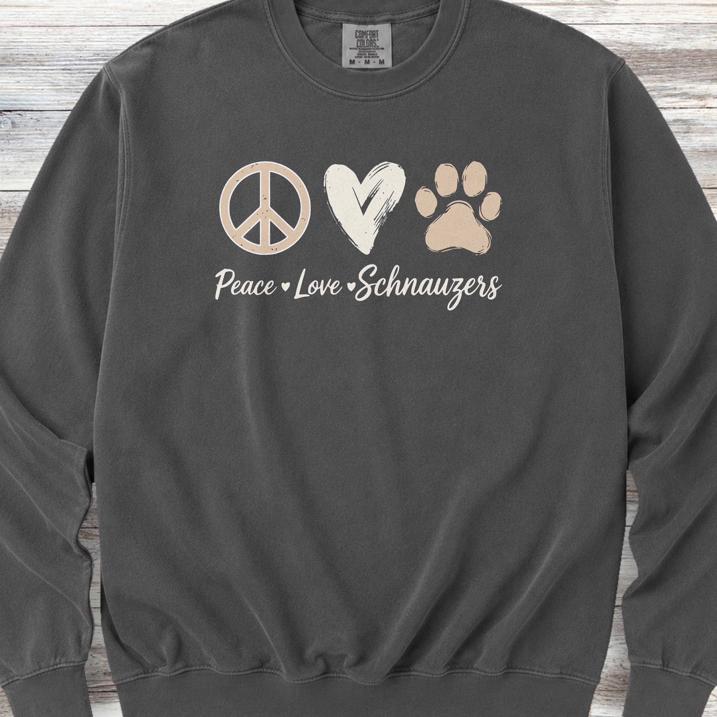 Schnauzer Peace Sweatshirt - Pepper