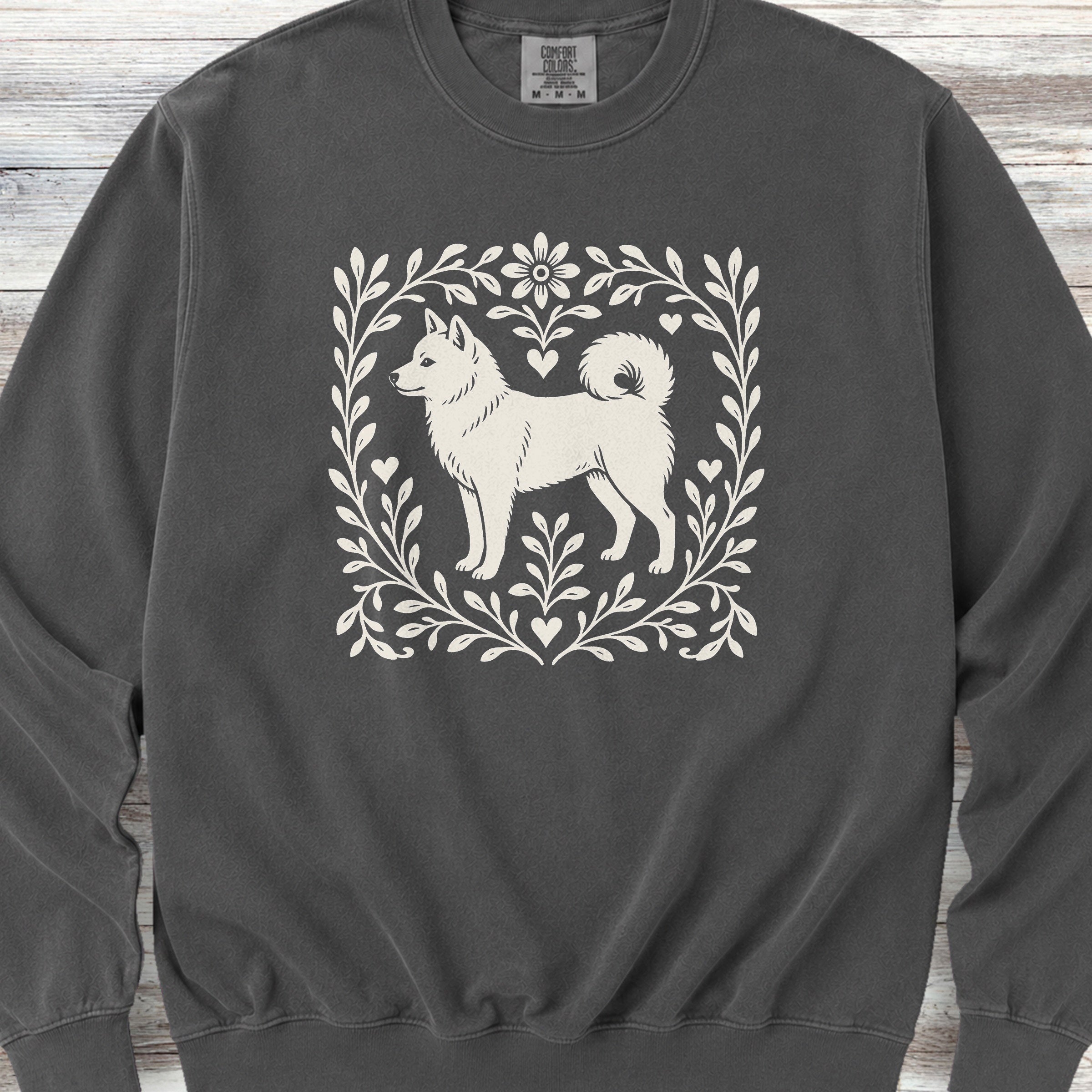 Shiba Inu Linocut Sweatshirt - Pepper