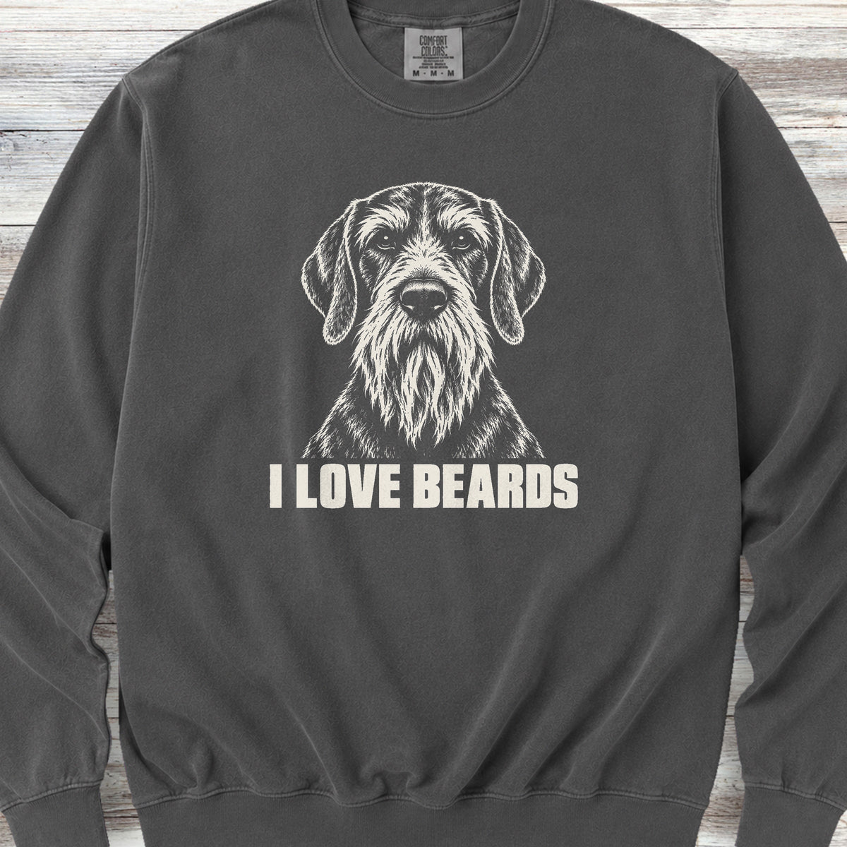 German Wirehaired Pointer I Love Beards Sweatshirt - Pepper