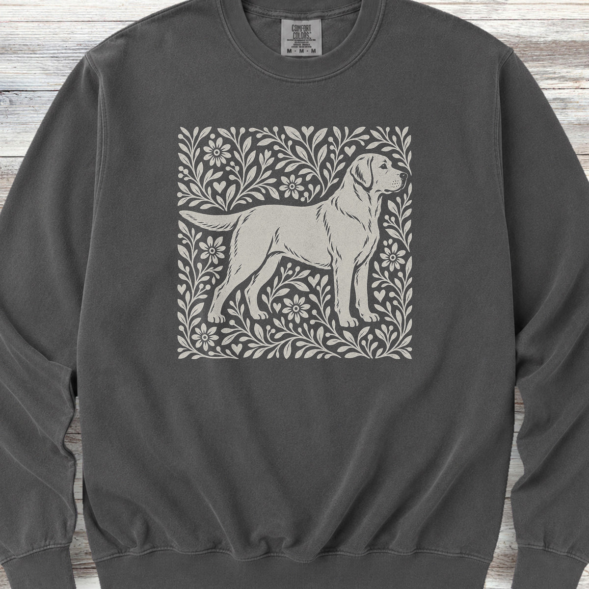 Labrador Retriever Yellow Linocut Sweatshirt - Pepper