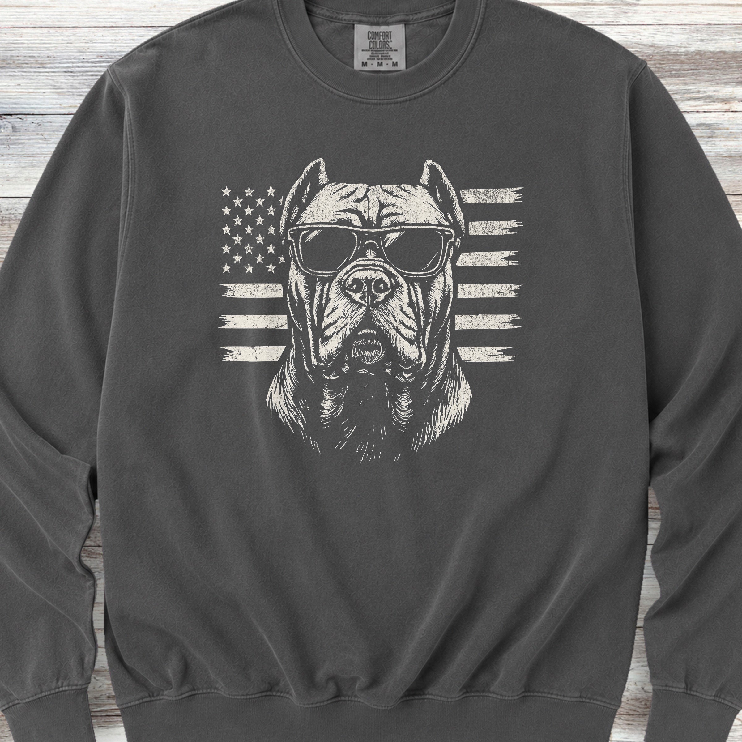 Cane Corso Flag Sweatshirt - Pepper