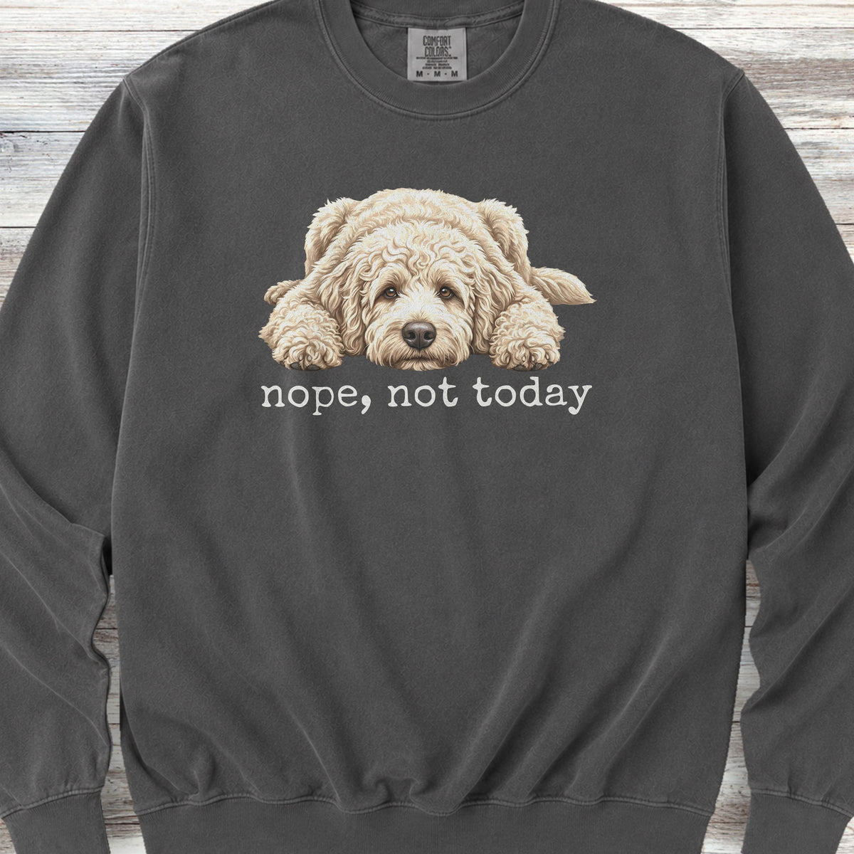 Goldendoodle Cream Nope Sweatshirt - Pepper