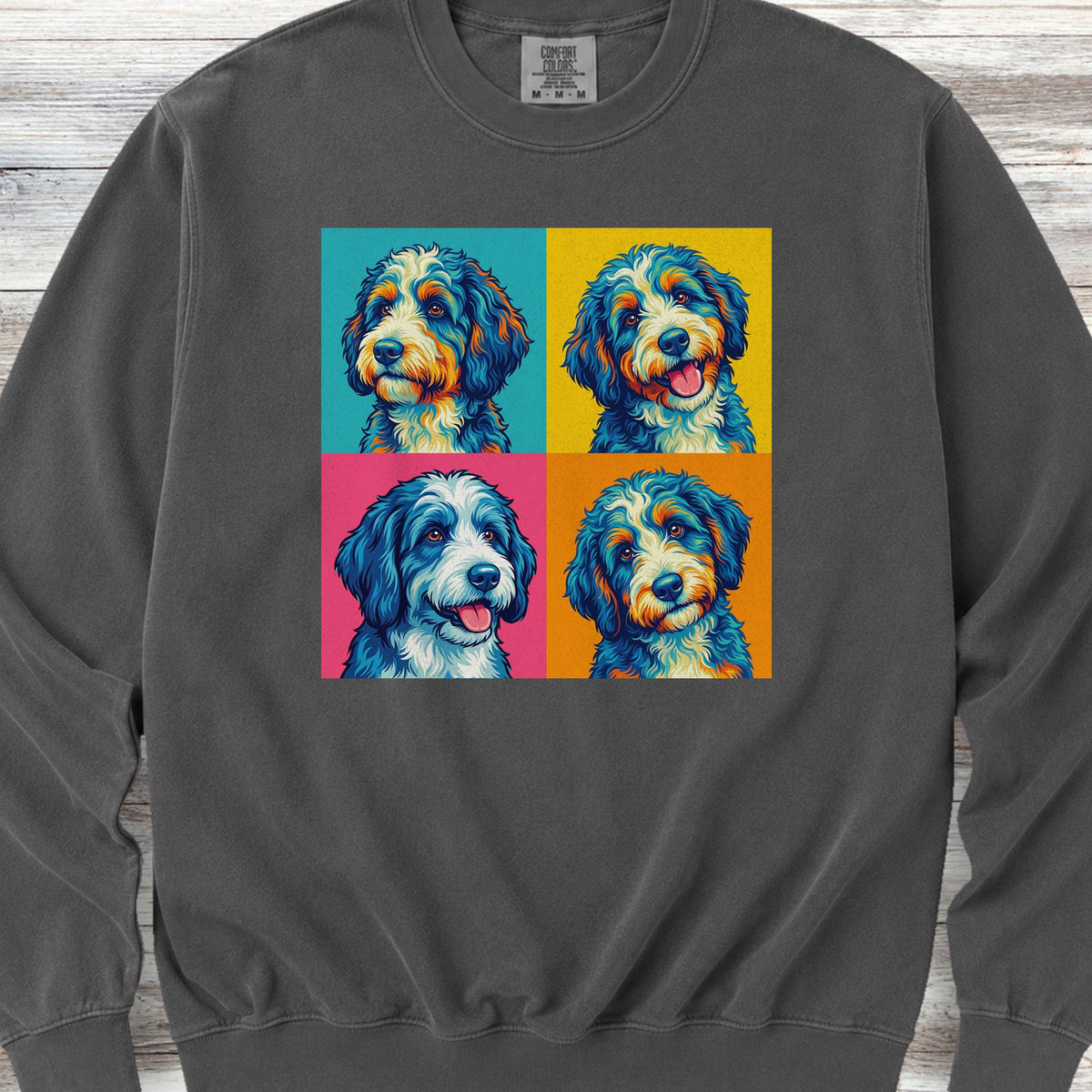 Bernedoodle Pop Art Sweatshirt - Pepper