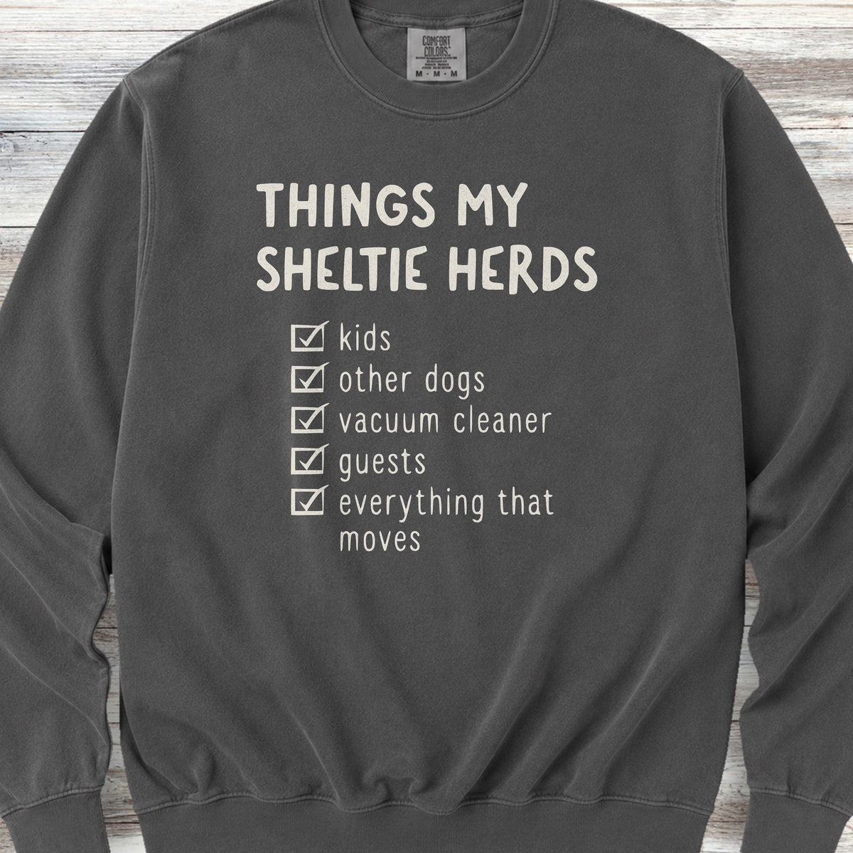 Shetland Sheepdog Herding List Sweatshirt - Pepper