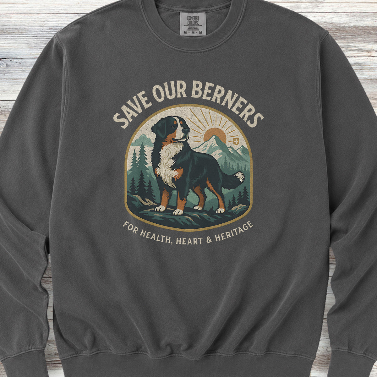 Bernese Mountain Dog Save Berners Sweatshirt - Pepper