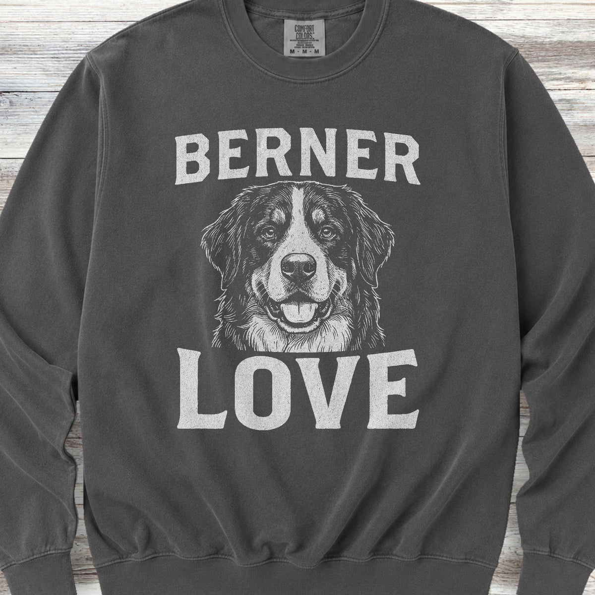 Bernese Mountain Dog Love Portrait Sweatshirt - Pepper