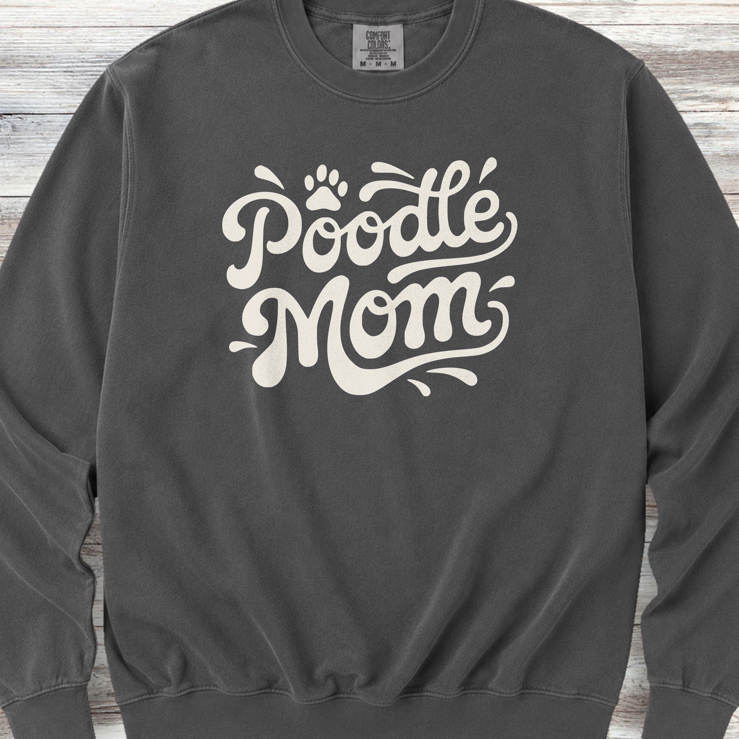 Poodle Groovy Mom Sweatshirt - Pepper