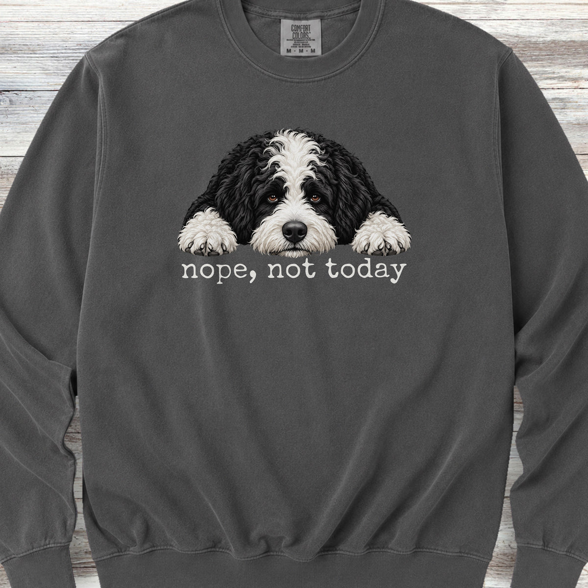 Sheepadoodle Nope Sweatshirt - Pepper