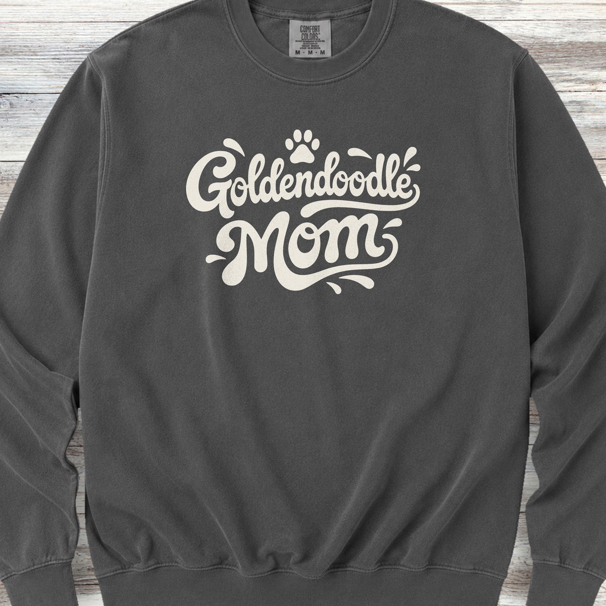 Goldendoodle Groovy Mom Sweatshirt - Pepper