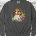 Shetland Sheepdog Spring Portrait Sweatshirt - Pepper