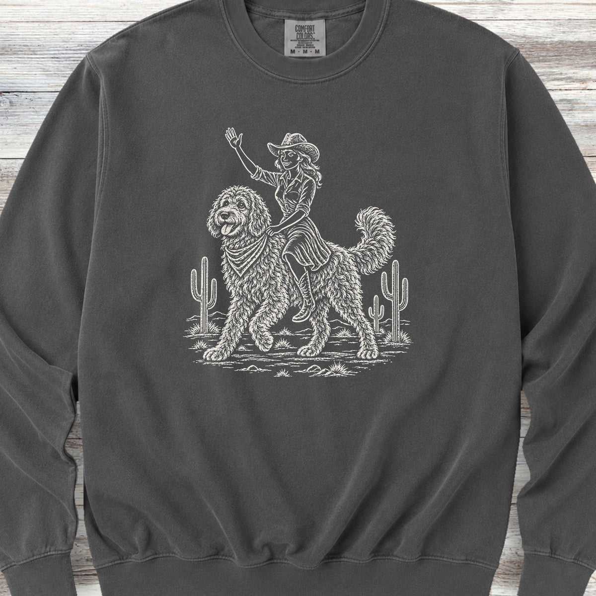 Doodle Cowgirl Sweatshirt - Pepper