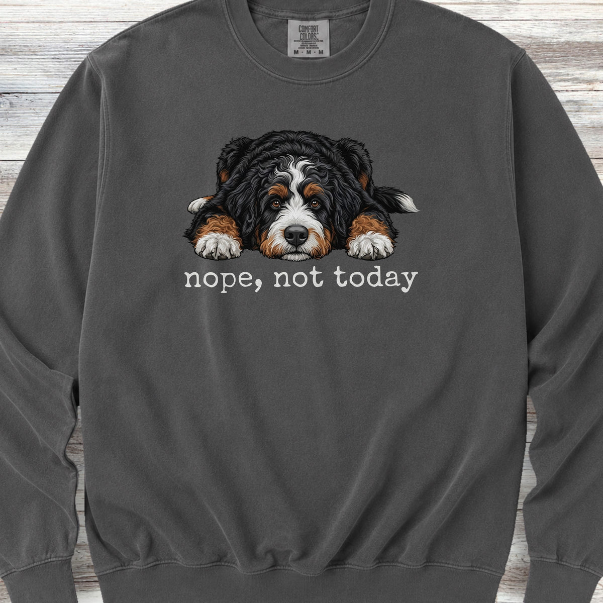 Bernedoodle Nope Sweatshirt - Pepper