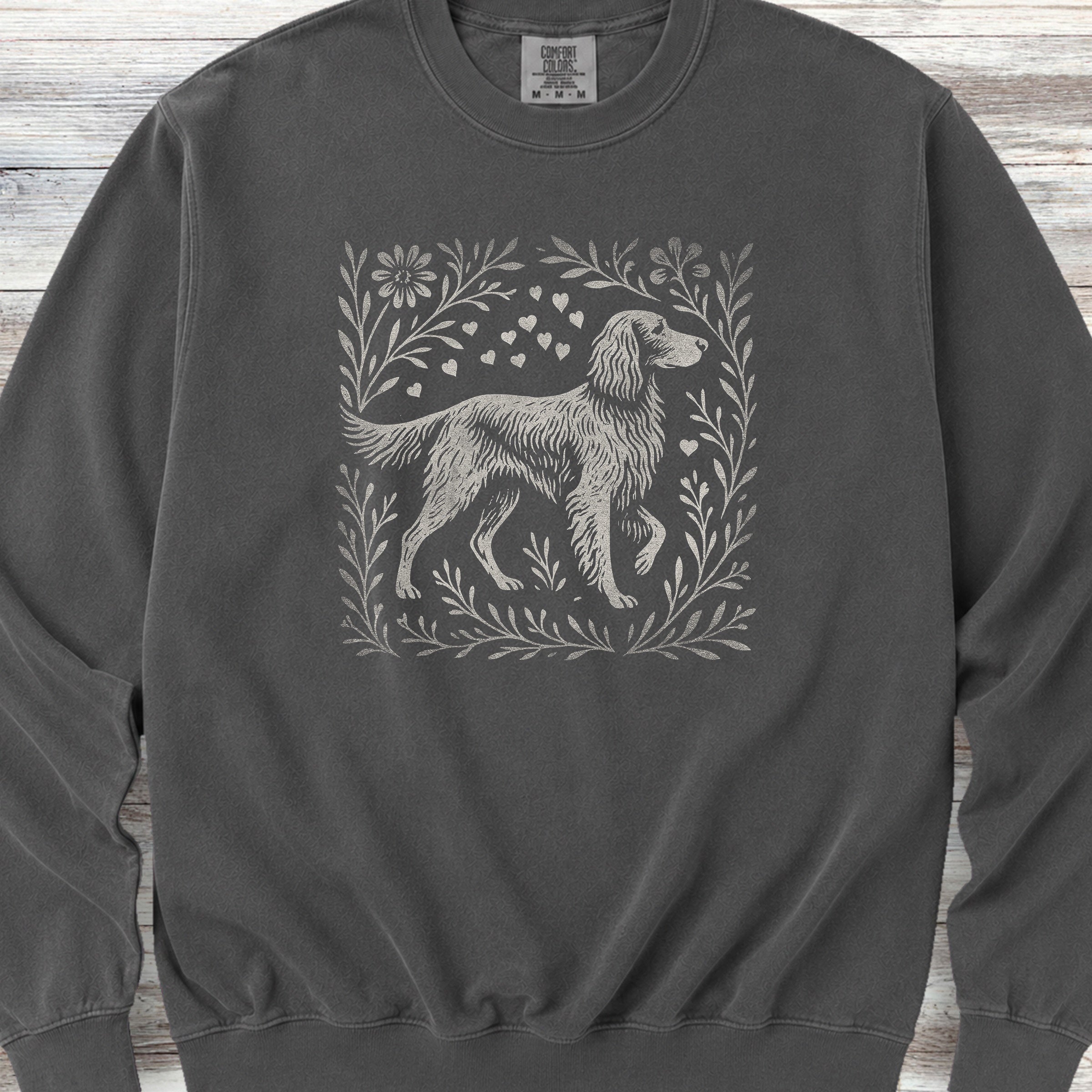 Irish Setter Linocut Sweatshirt - Pepper