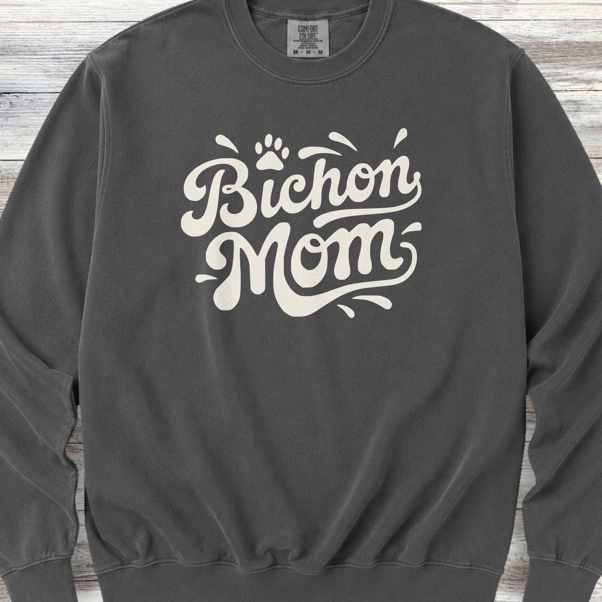 Bichon Frise Groovy Mom Sweatshirt - Pepper