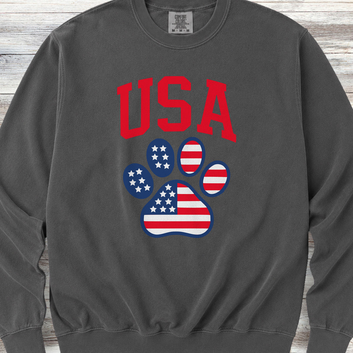 USA Paw Print Sweatshirt - Pepper