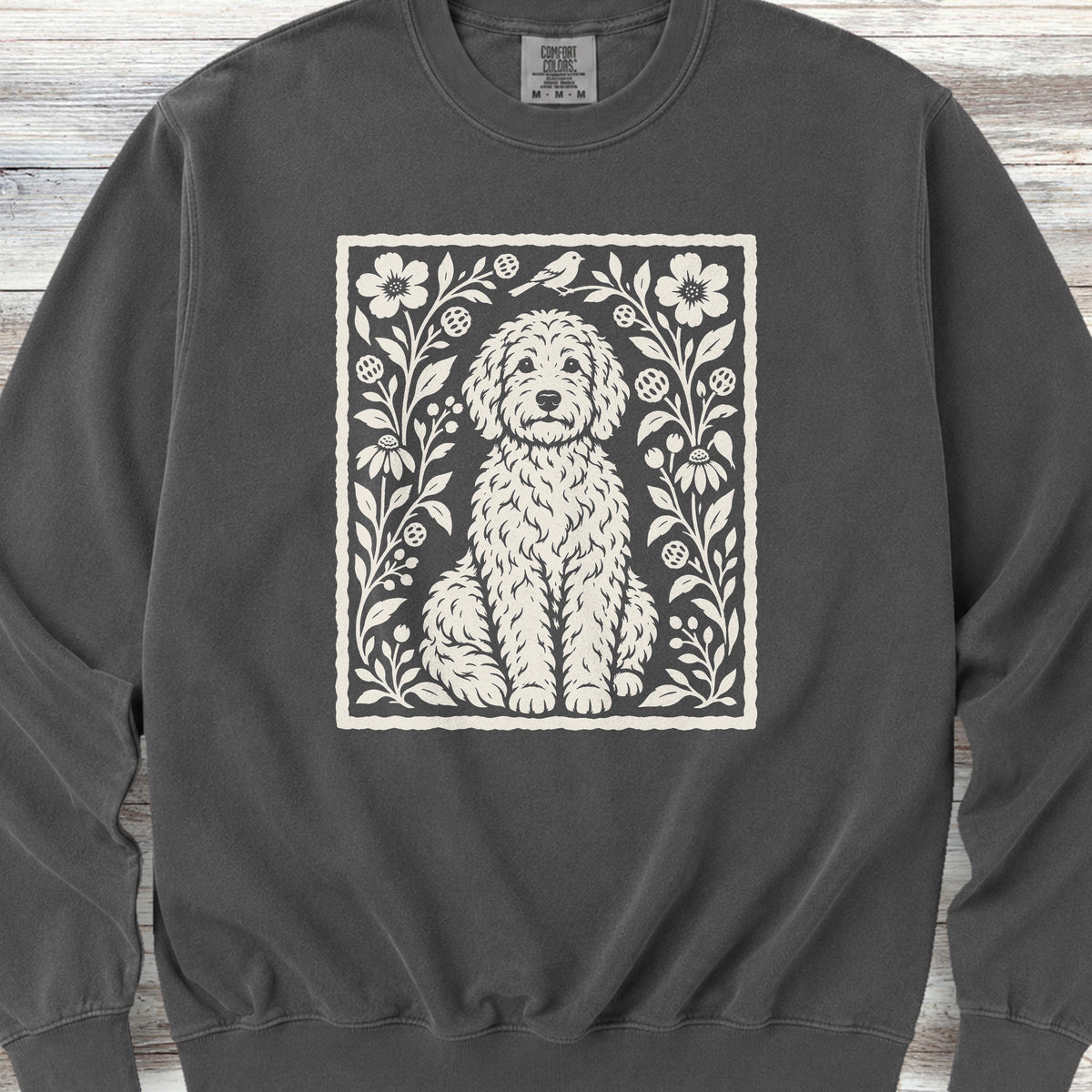 Doodle Folk Art Floral Sweatshirt - Pepper