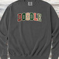 Doodle Holiday Faux Patchwork Sweatshirt - Pepper